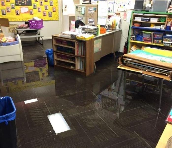 Classroom filled with water